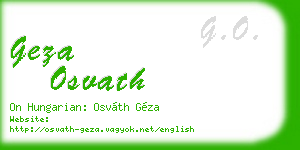 geza osvath business card